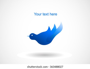 Vector logo blue bird. Bird logo. Dove logo. Abstract logo. Vector logo template. Design element.
