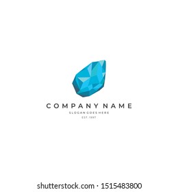 vector logo with blue crystal as the main idea