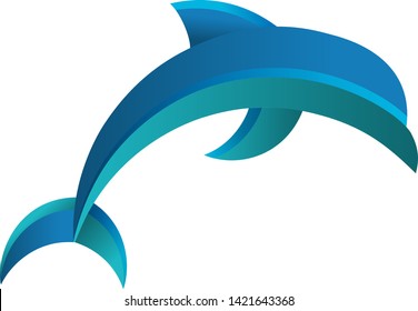 Vector Logo of Blue Dolphin on white background