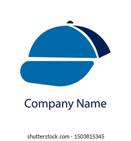Vector logo blue hat with a simple design