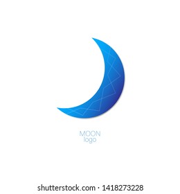 Vector logo blue moon. Blue moon with stripes on a white background.