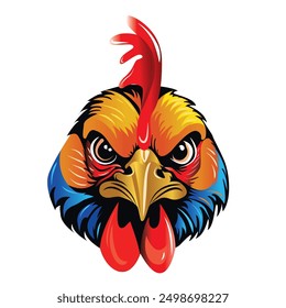 A vector logo of a bold rooster head—ideal for poultry brands, merchandise, and professional use. Its clean design brings a touch of modern flair to any project.