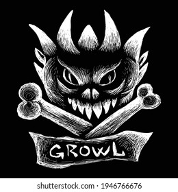 The Vector logo bone for tattoo or T-shirt design or outwear. 
