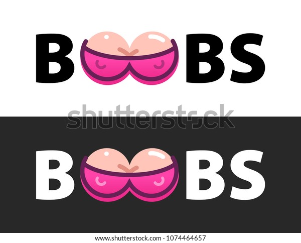 Vector Logo Boobs Text Isolated On Stock Vector Royalty Free 1074464657