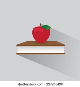 Vector logo book and apple. EPS 10