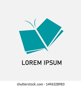 Vector logo, book and butterfly. Concept of environmental literature