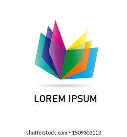 Vector logo, book and butterfly. Concept of environmental literature