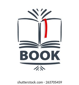 vector logo book and red bookmark
