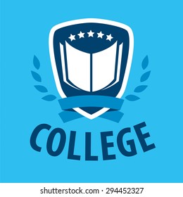 vector logo book and shield for college