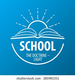 vector logo book and sun with rays