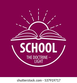 vector logo book and sun with rays