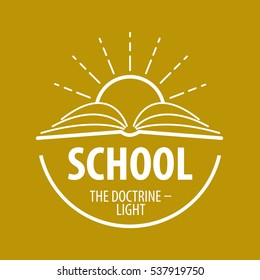 vector logo book and sun with rays
