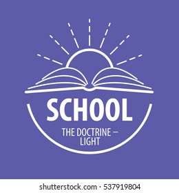 vector logo book and sun with rays