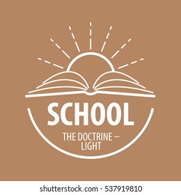 vector logo book and sun with rays