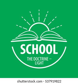 vector logo book and sun with rays