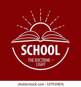 vector logo book and sun with rays