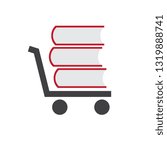 Vector logo bookstore, book on cart