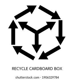 Símbolo del icono de reciclaje de cartón de la caja del logotipo del vector