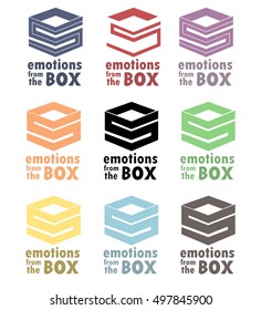 Vector logo with a box element/ Emotions from the box