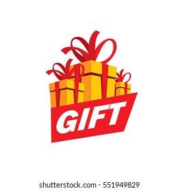 vector logo box with gifts
