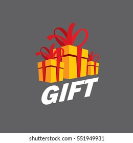 vector logo box with gifts