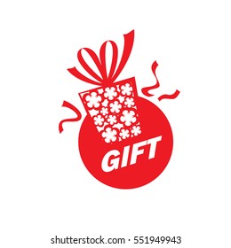 vector logo box with gifts