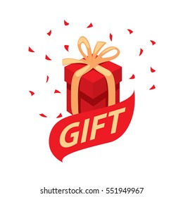 vector logo box with gifts