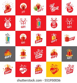 vector logo box with gifts