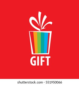 vector logo box with gifts