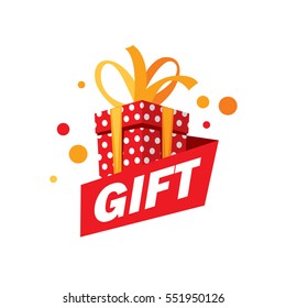 vector logo box with gifts