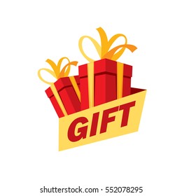 vector logo box with gifts