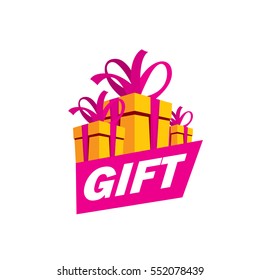 vector logo box with gifts