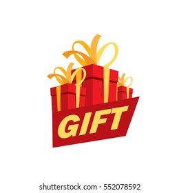 vector logo box with gifts