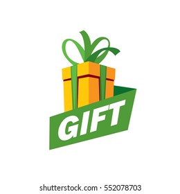 vector logo box with gifts