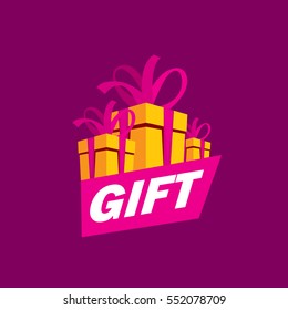 vector logo box with gifts