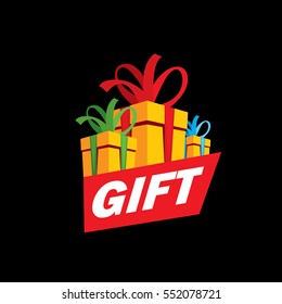 vector logo box with gifts