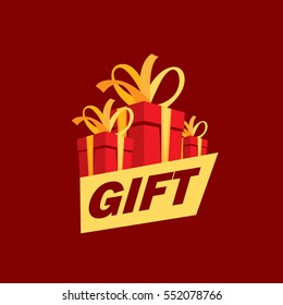 vector logo box with gifts