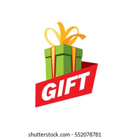 vector logo box with gifts