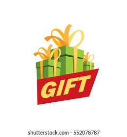 vector logo box with gifts