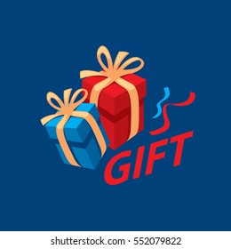 vector logo box with gifts