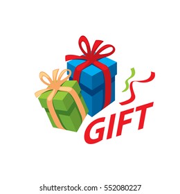 vector logo box with gifts