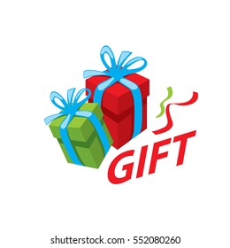 vector logo box with gifts