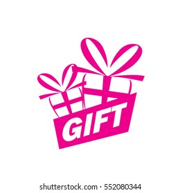 vector logo box with gifts