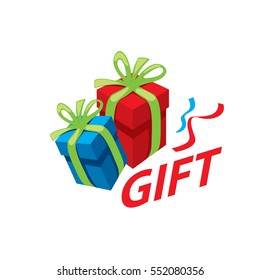 vector logo box with gifts