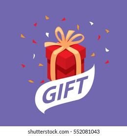 vector logo box with gifts