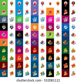 vector logo box with gifts