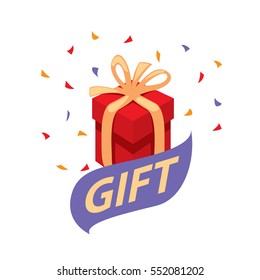 vector logo box with gifts