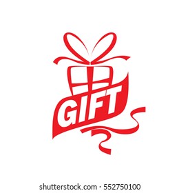 vector logo box with gifts
