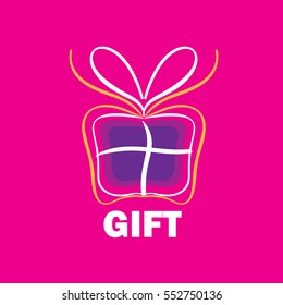 vector logo box with gifts