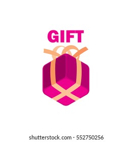 vector logo box with gifts